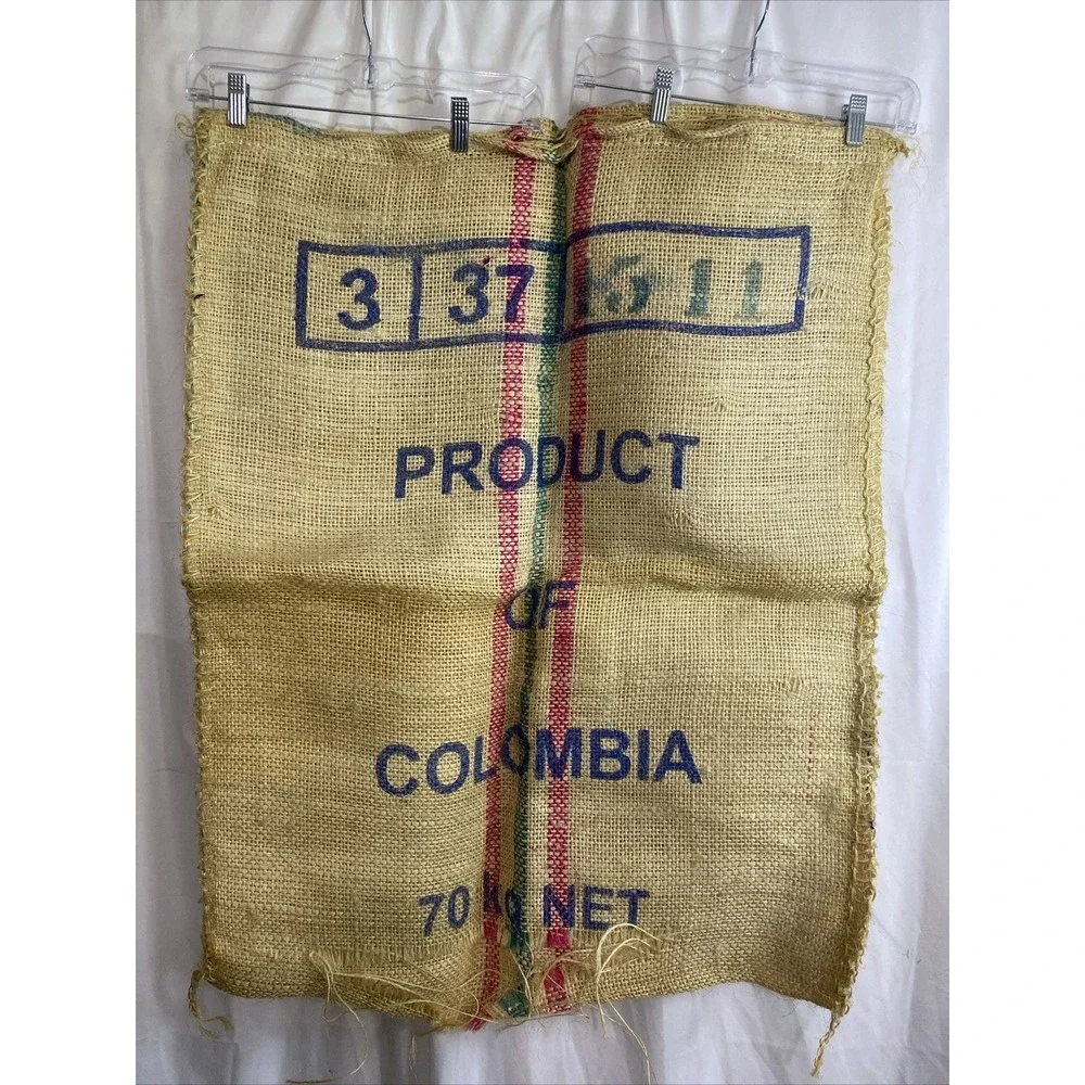 Vintage Product of Columbia Coffee 3 Color Burlap Decorative 70 Kilos Bags‎